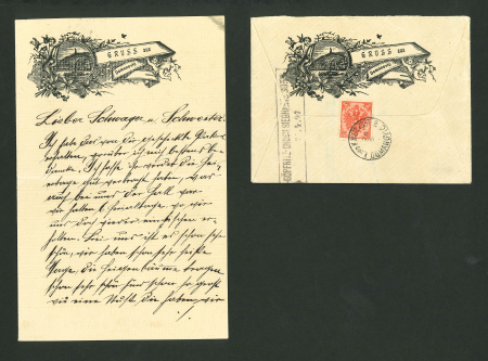 Stamp of Bosnia and Herzegovina Bosnia & Hercegovina, 1897, Decorated envelope & lettersheet DOMANOVIC