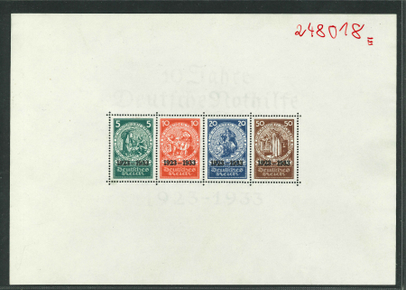 Stamp of Germany » German Empire German Empire Deutsches Reich, 1933 NOTHILFE Block postfr.