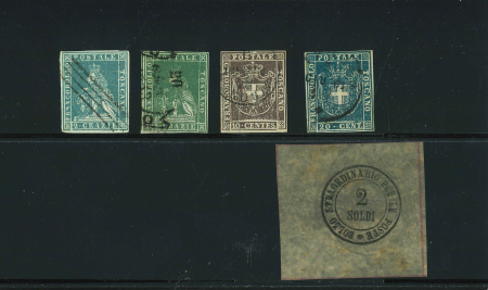 Stamp of Italian States » Tuscany Italy, Tuscany, 1851-60, Small lot of used & 1 mint*