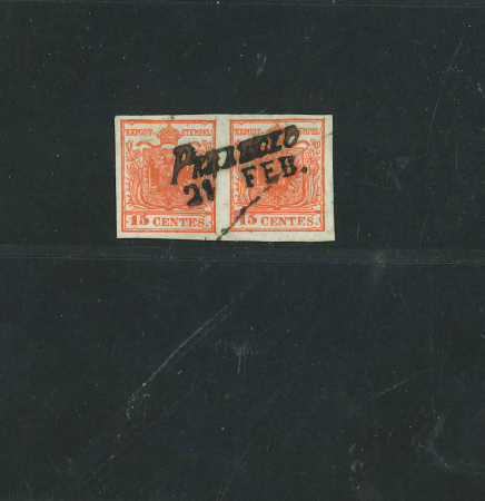 Stamp of Austria » Lombardy Venetia Austria, Lombardy Venetia, Lombardei Venetien, 15C HP Ty IIa seltene Platte 2