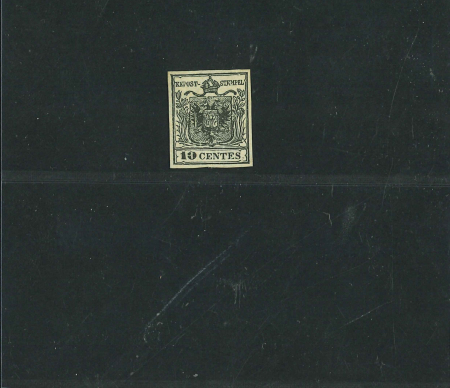 Stamp of Austria » Lombardy Venetia Austria, Österreich, Lombardei Venetiern 10C HP Ty Ib schwarz mit Plattenfehler: weisse Flecken