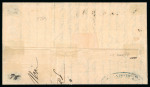 1859 1/2 Gr. plate I, olive-yellow (giallo oliva), single with four margins, together with 1 Gr. and 2 Gr., on 1859 entire to France. Fine condition.  A remarkable and highly important three-colour franking, made especia