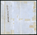 1859 1/2 Gr. plate I, horizontal strip of five (pos 31-35, 31 showing a retouch) and on reverse a similar strip (pos 36-40) plus two singles, all tied on 1859 (12 Mag) Assicurata cover from Messina to Termini, the name a