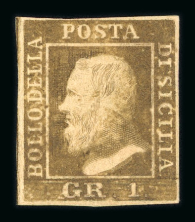Stamp of Italian States » Sicily » 1 Grano, Plate I » Retouches Sicily 1859 1Gr plate I showing retouch pos. 16 mint, one of only two recorded