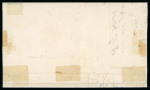 1859 1 Gr. Plate I, rust-brown (bruno ruggine), horizontal pair in positions 15–16, on 1859 cover from Palermo to Girgenti, franked and cancelled by a single framed handstamp, contrary to regulations. Both stamps show re