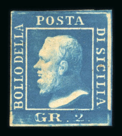 Stamp of Italian States » Sicily » 2 Grana, Plate I » Stamps Sicily 1859 2 Gr. plate I, ultramarine (azzurro oltremare) mint