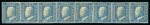 Stamp of Italian States » Sicily » 2 Grana, Plate I » Stamps Sicily 1859 2 Gr. plate I, cobalt (cobalto), in a mint horizontal strip of eight