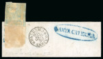 Stamp of Italian States » Sicily » 2 Grana, Plate II » Stamps Sicily 1859 2Gr plate II azzuro oltremare retouch position 45 printed both sides, reverse with part four stamps use blue frame