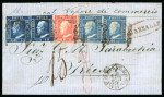 Stamp of Italian States » Sicily » 10 Grana » Covers Sicily 1859 10Gr (2), 5Gr and 2Gr outer letter sheet Marsala to Trieste