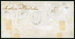 Stamp of Italian States » Sicily » 10 Grana » Retouches 1859 (24.5) Folded registered letter sheet Palermo to Catania with oval framed Assicurata handstamp, franked 10 Gr. indaco showing position 91 retouch and a 2Gr. plate II, stamps fine and fresh with good margins, some sm