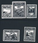 Stamp of Yugoslavia 1934 Airmail Essays: Enlarged essays in black showing