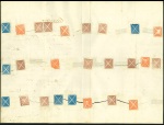 Stamp of Austria » 1858 Issue Austria Österreich 1858, Dokument aus 1860 (zerrissen) mit insgesamt 25 Andreaskreuzen Ty I zusammengeklebt