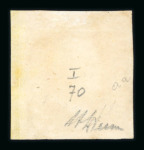 1859 1/2 Gr. plate I, light yellow (giallo chiaro), position 70, good to large sheet margin on the right, fine and fresh, a wonderful used example of the plate one  Expertise: Cert. A. Diena (1967). Cert. Giacomo Bottacc