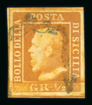 Stamp of Italian States » Sicily » 1/2 Grano, Plate I » Stamps Sicily 1859 1/2Gr. deep reddish orange (arancio carico (rossastro)) used