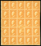 Stamp of Italian States » Sicily » 1/2 Grano, Plate I » Stamps Sicily 1859 1/2 Gr. plate I, white paper (PA) orange (arancio), left-hand mint sheet marginal block of 25