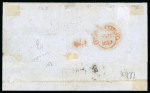 Stamp of Italian States » Sicily » 1/2 Grano, Plate I » Covers Sicily 1859 1/2Gr. dark orange (arancio scuro) plate I pair and four 1Gr. pl.II grayish olive green (verde oliva grigiastro) on cover