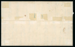 1859 1/2 Gr. orange (arancio), two singles and 2 Gr. both from plate I, on 1859 (26 Lug) two-page entire with frame cancels, from Palermo Partenza date stamp to right; an unpriced combination in Sassone, hence extremely 