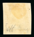 1859 1/2 Gr. plate I, stout paper (NA), orange (arancio), four good to large margins, showing the distinctive retouch at Position 68 (behind the head), mint with original white gum. A fresh and attractive example of this