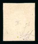 1859 ½ Gr. Plate II, non-porous paper (NA), very bright orange (arancio scuro), with close to good margins. Very fine used example.  A scarce and particularly attractive example of this bright shade, displaying excellent