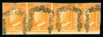 Stamp of Italian States » Sicily » 1/2 Grano, Plate II » Stamps Sicily 1859 1/2Gr. arancio, plate II, porous paper horizontal strip of four used