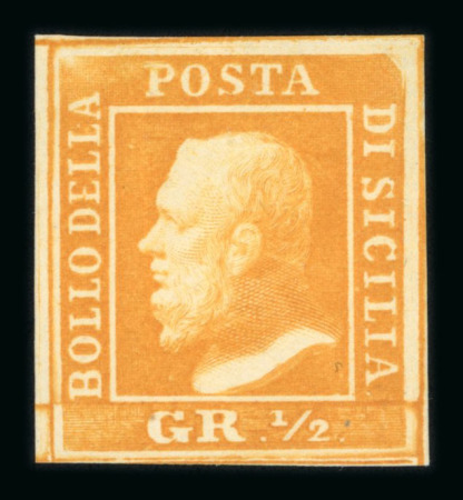 1859 1/2 Gr. plate II, white paper (PA) four good margins, very fine and fresh mint with original white gum.  Expertise: Signed "AD" and "ED".