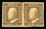 Stamp of Italian States » Sicily » 1 Grano, Plate I » Stamps Sicily 1859 1 Gr. plate I, rust brown (bruno ruggine) mint pair