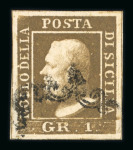 Stamp of Italian States » Sicily » 1 Grano, Plate I » Stamps Sicily 1859 1 Gr. plate I, state I, brown rust (bruno ruggine), used