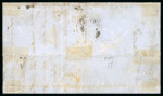 Stamp of Italian States » Sicily » 1 Grano, Plate I » Covers Sicily 1859 entire Palermo to Trapani franked 1859 1Gr. pl.I state II bruno olivastro and 1Gr verde oliva