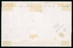 1859 1 Gr. Plate I, state II, greyish olive-green (verde oliva grigastro), positions 81 and 72, with close margins at left on one example, tied to outer letter sheet from Messina to Vittoria. Very fresh and attractive.  