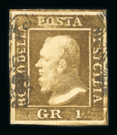Stamp of Italian States » Sicily » 1 Grano, Plate I » Retouches Sicily 1859 1Gr plate I showing position 7 retouch used