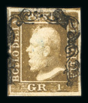 Stamp of Italian States » Sicily » 1 Grano, Plate I » Retouches Sicily 1859 1Gr plate I showing position 14 retouch used