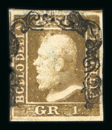 Stamp of Italian States » Sicily » 1 Grano, Plate I » Retouches Sicily 1859 1Gr plate I showing position 14 retouch used