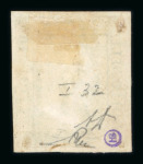1859 1 Gr. Plate I, rust-brown (bruno ruggine), position 32, showing retouch, two examples, the second with clearer impression. The first is accompanied by A.Diena certificate (1952).  A scarce and highly interesting pai