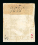 1859 1 Gr. Plate I, state I, rust-brown (bruno ruggine), position 51 showing retouch (nose), close margin at left, ironed out crease, otherwise with large margins. Fresh used example.  Expertise: Cert. Giacomo Bottacchi.