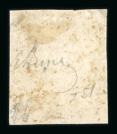 Stamp of Italian States » Sicily » 1 Grano, Plate I » Retouches Sicily 1859 1 Gr. plate I, state II, grayish olive green (verde oliva grigastro), position 51 retouch, used
