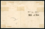 1859 1 Gr. Plate I, state I, rust-brown (bruno ruggine), horizontal pair, the right-hand stamp showing position 55 retouch (under chin)