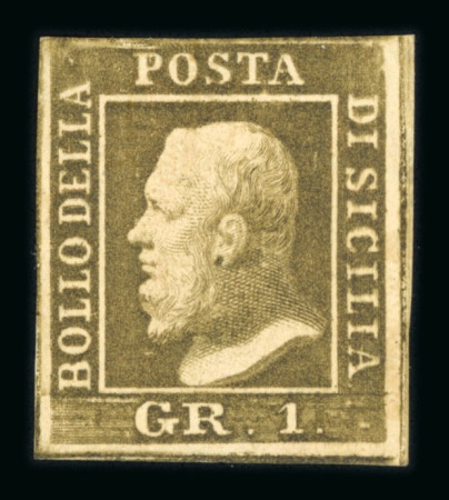 Stamp of Italian States » Sicily » 1 Grano, Plate II » Stamps Sicily 1859 1 Gr. plate II, porous paper (NA) olive brown (bruno oliva), mint