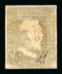 Stamp of Italian States » Sicily » 1 Grano, Plate II » Stamps Sicily 1859 1 Gr. plate II, dark olive brown (bruno oliva scuro), position 77, used