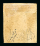 1859 1 Gr. Plate II, non-porous paper (NA), light olive-brown (bruno oliva chiaro), position 50, with four good even margins. Fresh example with large part original brownish gum, a rare mint single.  Expertise: Signed "E