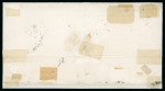 1859 1 Gr. Plate III, olive-green (verde oliva), porous paper (PA), horizontal pair on cover from Palermo to Petralia Soprana with italic "Insufficiente" handstamp