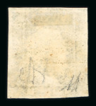 1859 1 Gr. Plate III, olive-green (verde oliva), from the worn plate state, with four margins. Fine used example.   Expertise: Signed “ED” and “AD” in pencil.