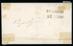 Stamp of Italian States » Sicily » 2 Grana, Plate I » Covers Sicily 1859 (Mar) Registered cover from Siracusa to Messina with three 1859 2 Gr., from different plates