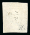 1859 2 Gr. Plate II, vivid ultramarine (azzurro oltremare vivo), position 33, a fine and bright used shade, rare.  Expertise: Signed "AD" Alberto Diena.