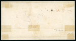 1859 2 Gr. Plate II, blue (azzuro vivo), horizontal pair, positions 1-2, on cover dated 21 October to Palermo, with good to close margins. Tied by framed cancellation, with red oval-framed PIAZZA despatch handstamp at ri