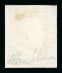 1859 2 Gr. Plate II, bright blue (azzurro vivo), with four close margins. Very fresh, unused example without gum.  A fine and extremely rare shade in unused condition.  Expertise: Signed A.Diena and E.Diena.
