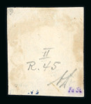 1859 2 Gr. Plate II, dark cobalt-blue (cobalto scuro), position 45 showing retouch, with four margins. Fine used example.  Expertise: Signed "AD" Alberto Diena.