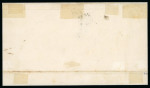 1859 2 Gr. Plate II, ultramarine (azzurro oltremare), position 71 showing retouch, with good to close margins, on cover dated 29 April, 1859 to Palermo. Tied by framed cancellation, with red oval-framed TRAPANI despatch 