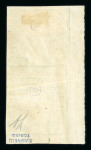 1859 2 Gr. Plate III, blue (azzurro), vertical left sheet marginal pair, positions 61/71. Fresh mint example with original white gum, the lower stamp never hinged. Usual gum wrinkles..   A scarce and attractive positiona