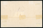 SCIACCA 1859 2 Gr. Plate III, blue (azzurro), position 1, top left corner sheet marginal example on entire to Milazzo, with four good margins. Struck by a straight-line blue SCIACCA handstamp at right. Fine condition.  A