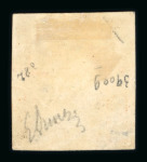 1859 5 Gr. Plate I, vermilion (vermiglio), with four margins. Fine used example, cancelled by an almost complete framed handstamp.  A particularly attractive stamp, the exceptionally complete cancellation leaving the des